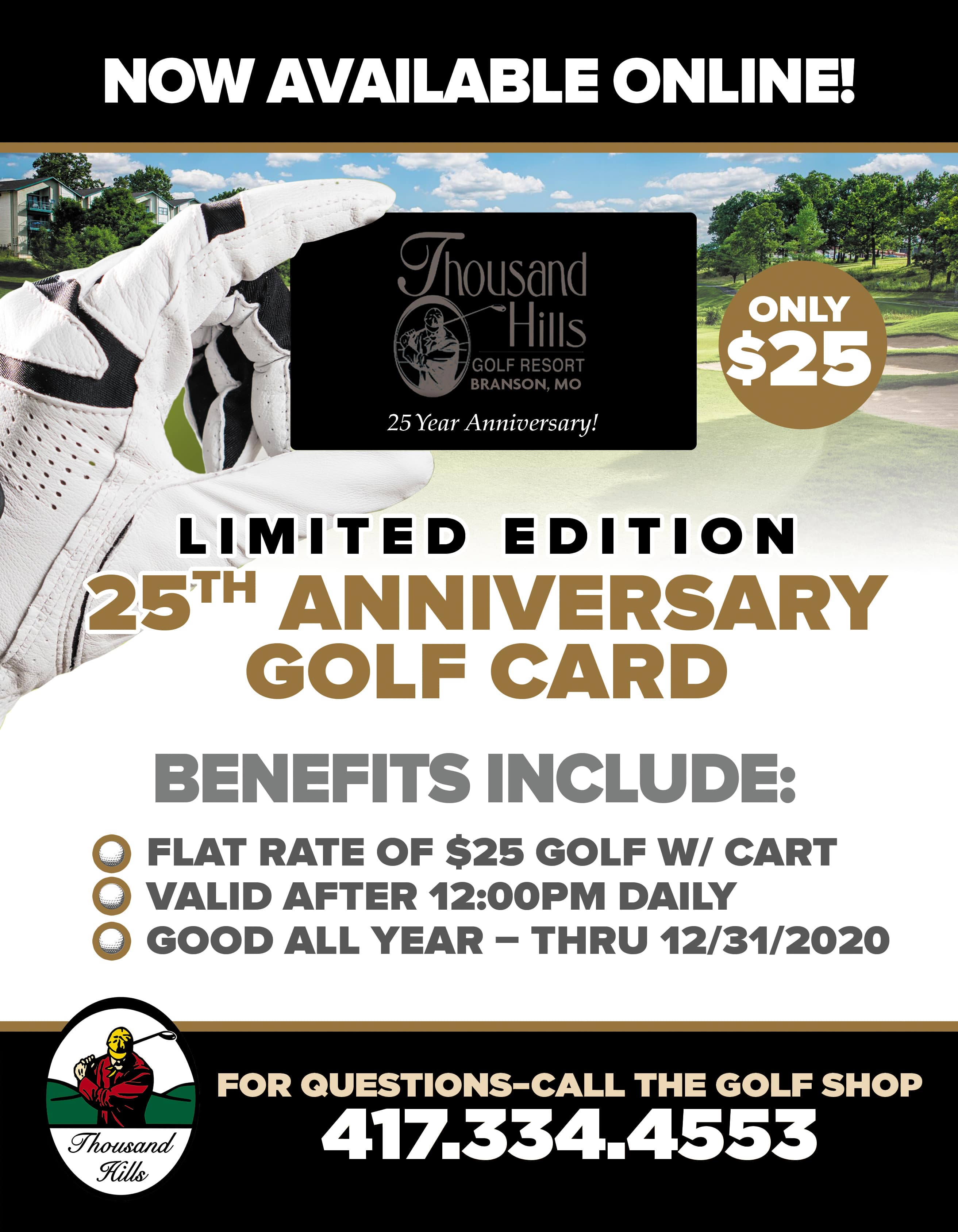 25th Anniversary Golf Card at Thousand Hills